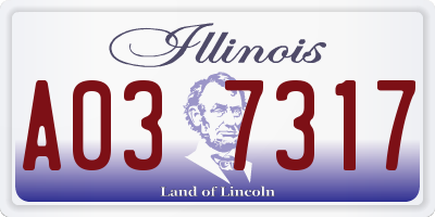 IL license plate A037317
