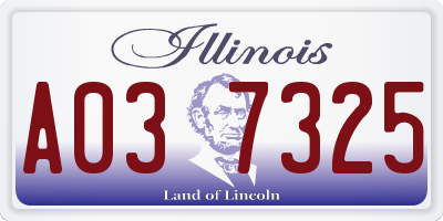 IL license plate A037325