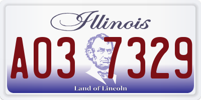 IL license plate A037329