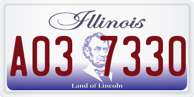 IL license plate A037330