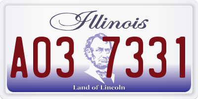 IL license plate A037331