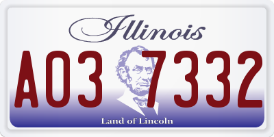 IL license plate A037332