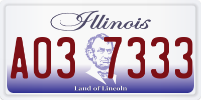 IL license plate A037333