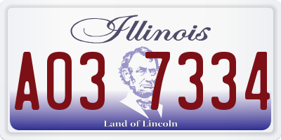 IL license plate A037334