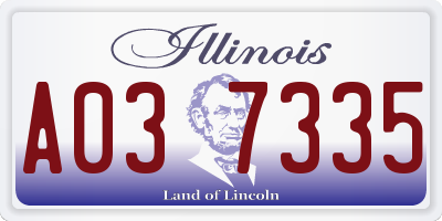 IL license plate A037335