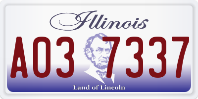 IL license plate A037337