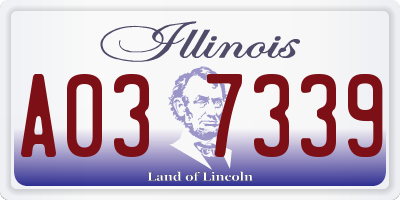 IL license plate A037339