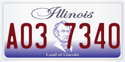 IL license plate A037340