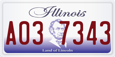 IL license plate A037343