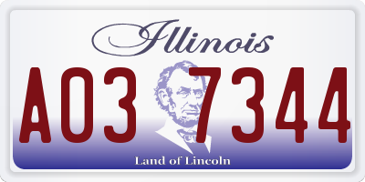 IL license plate A037344
