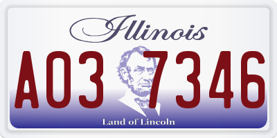 IL license plate A037346