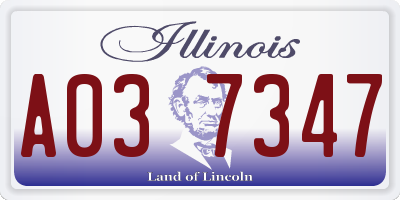 IL license plate A037347