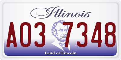 IL license plate A037348