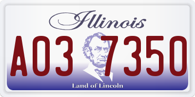 IL license plate A037350