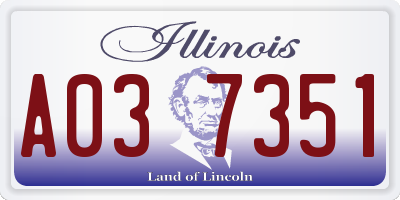 IL license plate A037351
