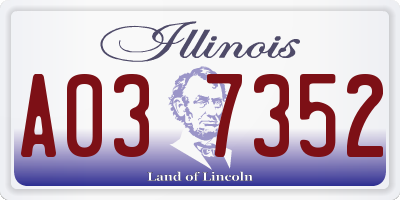 IL license plate A037352