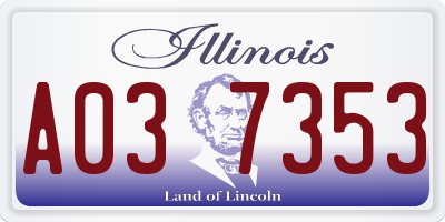 IL license plate A037353