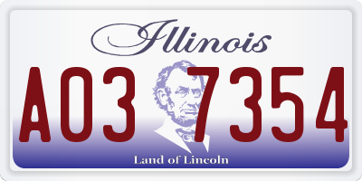 IL license plate A037354