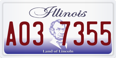 IL license plate A037355