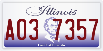 IL license plate A037357