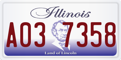 IL license plate A037358