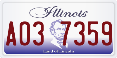 IL license plate A037359