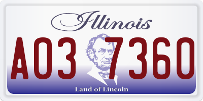 IL license plate A037360