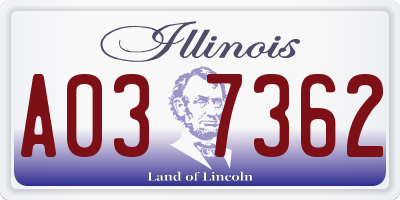 IL license plate A037362