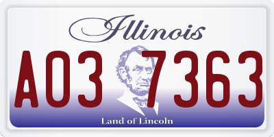 IL license plate A037363