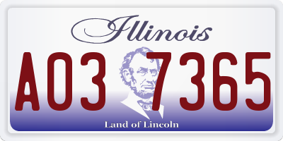 IL license plate A037365