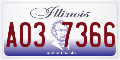 IL license plate A037366