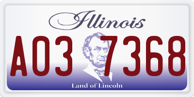 IL license plate A037368