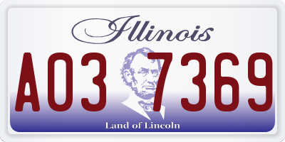 IL license plate A037369