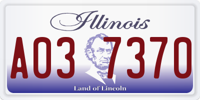 IL license plate A037370
