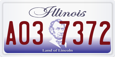 IL license plate A037372