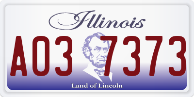 IL license plate A037373
