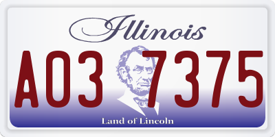 IL license plate A037375