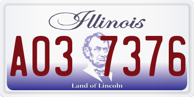 IL license plate A037376