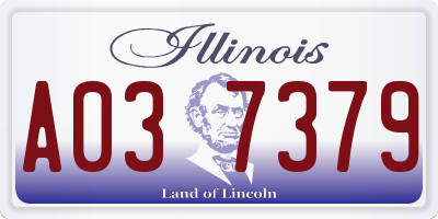 IL license plate A037379