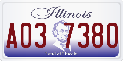 IL license plate A037380