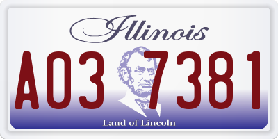 IL license plate A037381