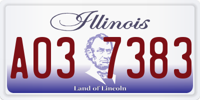 IL license plate A037383