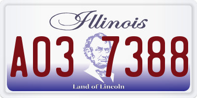 IL license plate A037388