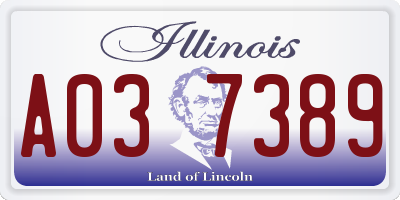 IL license plate A037389