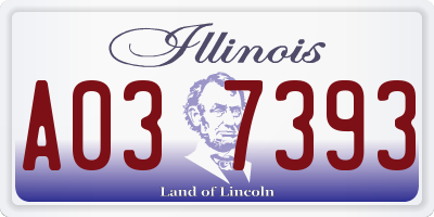 IL license plate A037393