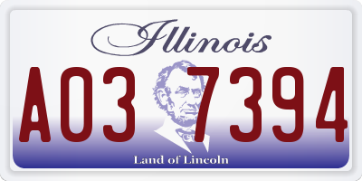 IL license plate A037394