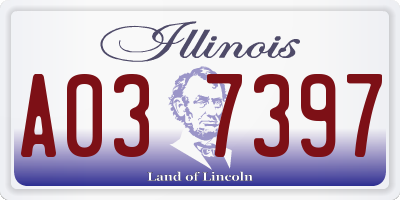 IL license plate A037397