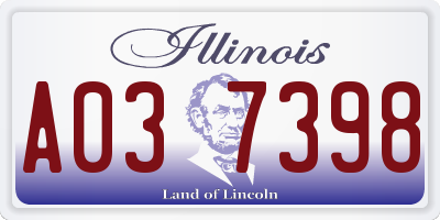 IL license plate A037398