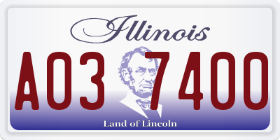 IL license plate A037400