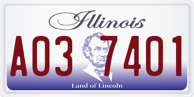 IL license plate A037401